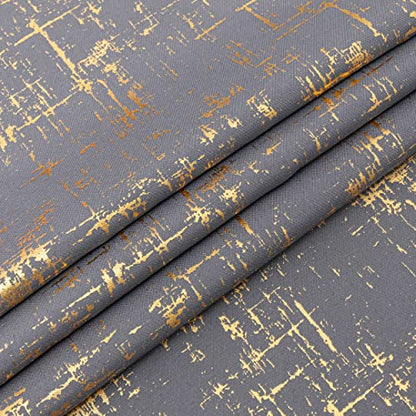 Taisier Home Gold Foil Print Linen Textured Curtains Geometric Dots Pattern Design Curtains for Nursery Toy Room Thermal Insulated Window Treatment 2 Panels 54" L,Soft Grey and Gold Drapes Print - color: Soft Grey/Gold, size: 52"W x 54"L (Pack of 2)