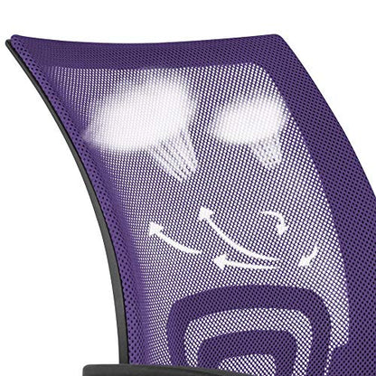 Yaheetech Mid Back Mesh Computer Office Desk Chair Adjustable Swivel, Purple - color: Purple