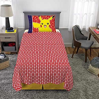 Franco Kids Bedding Super Soft Sheet Set, Twin, Pokemon - color: Pokemon, size: Twin