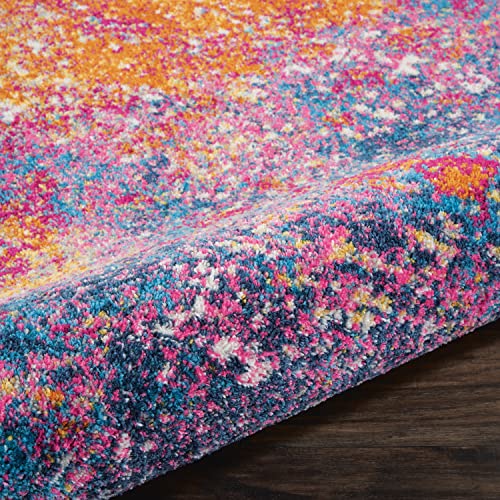 Nourison Home Passion 4' x Round Multicolor Fabric Modern Area Rug (4' Round) - color: Sunburst, size: 4' (Round)