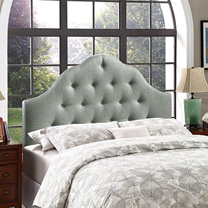 Modway Sovereign Tufted Button Linen Fabric Upholstered King Headboard in Gray - color: Gray, size: King
