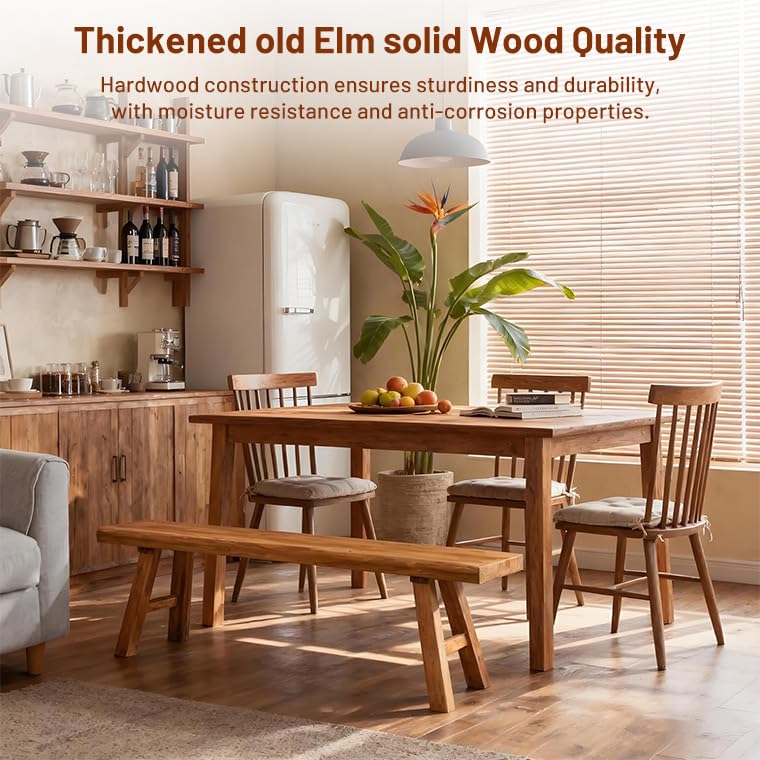 Wood Bench Indoor Farmhouse Skinny Entryway Bench Hallway Foyer with Sturdy | Rustic Indoor Bench End of Bed, Norrow Solid Wood Benches for Bedroom Living Room 31.4 x10.2 inch - size: 31.49in