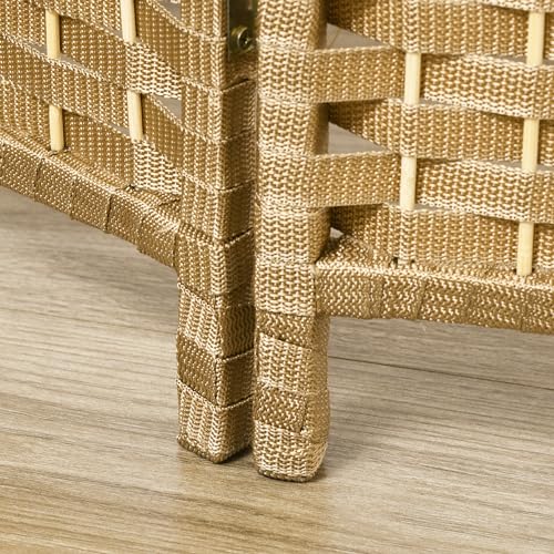 HOMCOM Room Divider 6 Panel Folding Privacy Screen 5.6' Tall Nature Wood | Freestanding Partition, Home Office, Bedroom - color: Natural, size: 6 Panel