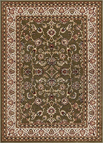 Well Woven Barclay Collection Sarouk Green 4x5 Area Rug - for Entryways, Small Bedrooms, Living Rooms - color: Green, size: 3'11" x 5'3" (Rectangular)