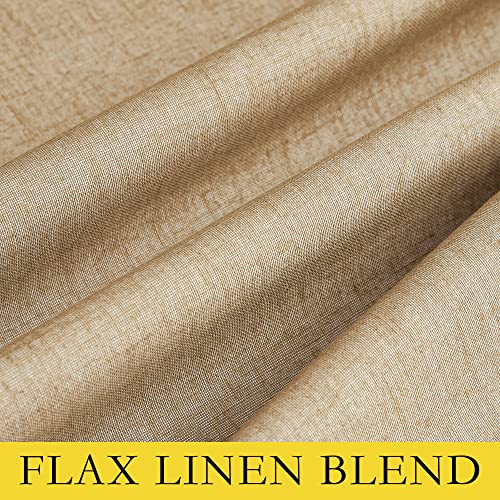NICETOWN 100% Absolutely Blackout Linen Curtains with Thermal Insulated White Liner, Camel, 34" Wide by 48" Long, 2 Pieces, Linen Blend Window Drapes Privacy Window Treatments for Bedroom/Kids Room - color: Camel, size: 34"W x 48"L (Pack of 2)