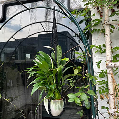 RIFNY Macrame Plant Hanger for 5 to 10 Inch Plant Pots, 35 Inch Indoor Handmade Woven Rope Hanger Kits with Hooks and Wood Beads, Hanging Planter Basket Holder for Boho Home Decor (Black, 3 Pack) | 35 Inch Hanging Planter with Hooks, Fits 5-10" Pots, Suit