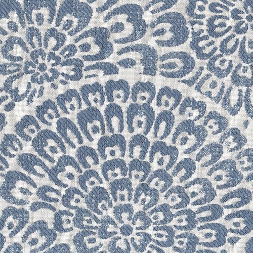 HomePop 18" Classic Square Storage Ottoman - Blue & Cream Modern Floral - color: Blue and Cream Modern Floral