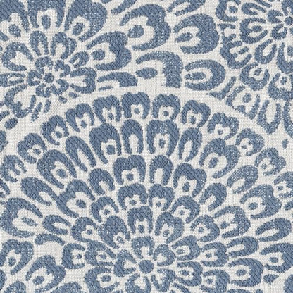 HomePop 18" Classic Square Storage Ottoman - Blue & Cream Modern Floral - color: Blue and Cream Modern Floral