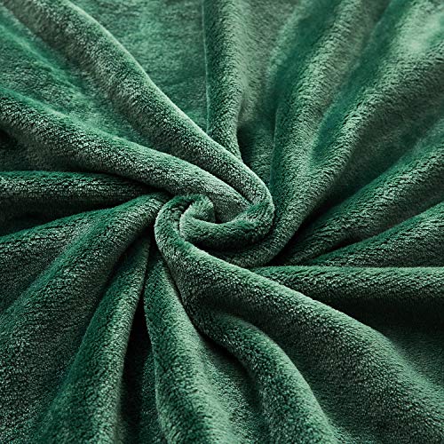 TASTHROW Large Flannel Fleece Throw Blanket, 50×70 Inch | Cozy Lightweight Thick Blanket - All Seasons Suitable for Women, Men and Kids (Two Pack, Darkgreen) - color: Darkgreen, size: Two Pack 50"x70"