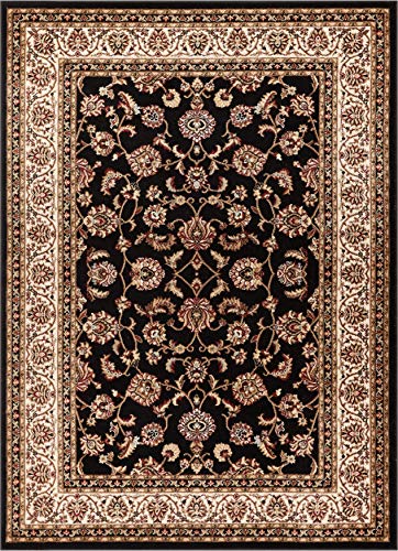 Well Woven Barclay Collection Sarouk Black 4x5 Area Rug - for Entryways, Small Bedrooms, Living Rooms - color: Black, size: 3'11" x 5'3" (Rectangular)