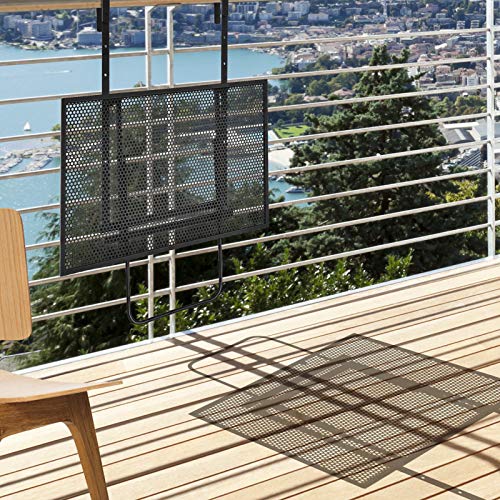 Tangkula Outdoor Folding Hanging Table, 5 Height Adjustable & Foldable Space Saving Railing Serving Table, Width from 1.5 inch to 4 inches, Suitable for Patio, Balcony and Deck - size: 24” x 19” x 24"-32.5”