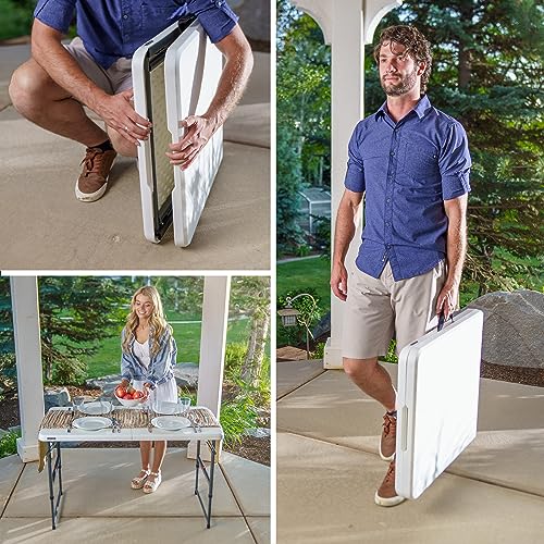 LIFETIME Height Adjustable Folding Table, 4 Foot