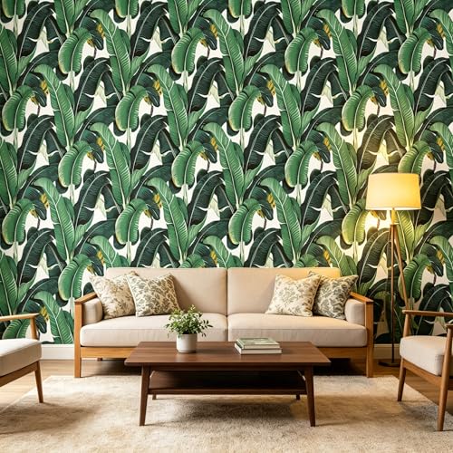 Banana Leaf Peel and Stick self Adhesive Wallpaper - 128''x32'' - color: X01, size: 128"x32"