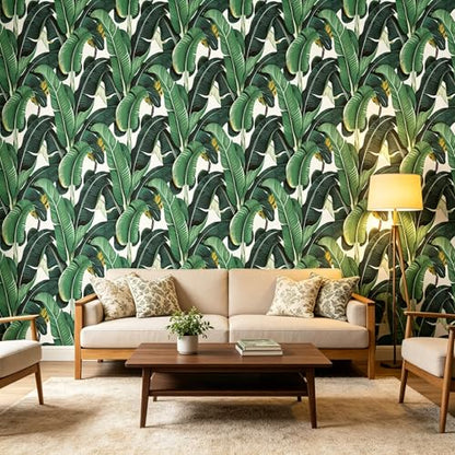 Banana Leaf Peel and Stick self Adhesive Wallpaper - 128''x32'' - color: X01, size: 128"x32"