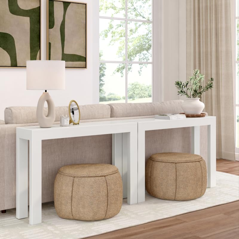Plank+Beam Modern Console Table, 46 Inch, White | Non-Toxic Finishes, Versatile Design, Modern Design, Easy Assembly, Modern Style, Quick Setup, Solid Wood - color: White, size: 46 Inch