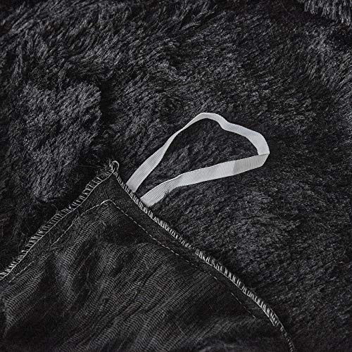 Faux Fur Velvet Fluffy Bedding Duvet Cover Set Down Comforter Quilt Cover with Pillow Sham, Ultra Soft Warm (Black, Twin) - color: Black, size: Twin
