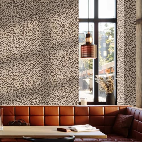 Arthome Leopard Print Peel and Stick Wallpaper 17" x 240" | Removable Cheetah Contact Paper, Covers 28.3 sq ft. Great for High Ceilings, Stair Risers or Seamless Tall Wall Makeovers - color: Leopard Print, size: 17" x 240"
