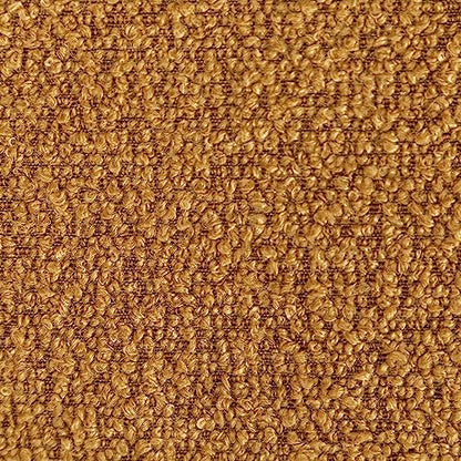 KINWELL Round Boucle Upholstered Ottoman Chair Padded Seat Footstool, Brown | Easy Assembled Modern Soft Sofa Couch Loveseat Chair Footrest, Extra Seating for Bedroom Entryway, 18.5" D x 23" W x 16.5" H - color: Brown
