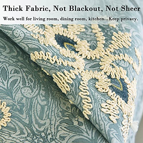 Simple Chenille Jacquard Blackout Window Elegance Curtains/Drapes/Panels/Treatments for Bedroom Living Room, 54x84, Top Grommets (2 Panels) - color: Blue-curtain, size: 54"W x 84"L (Pack of 2)