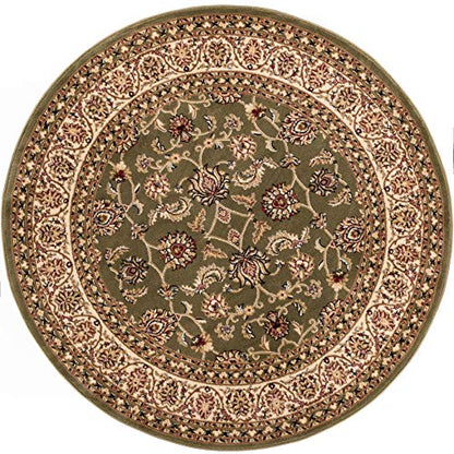 Well Woven Barclay Collection Sarouk Green 5 ft Round Rug - for Living Room, Bedroom, and Dining Room - color: Green, size: 5'3" (Round)