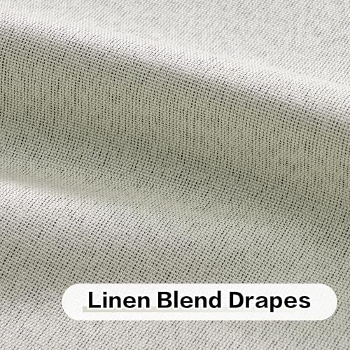 Pinch Pleated Curtains 96 Inches Long Full Blackout Beige 1 Panel | Lightweight, Linen Blended, Extra Wide, Living Room Bedroom, Thermal Insulated 8 Foot Drapes, Privacy, Hooks, 60"Wx96"L - color: Beige, size: 60"W x 96"L (Pack of 1)