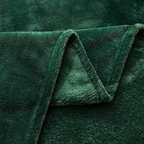 TASTHROW Large Flannel Fleece Throw Blanket, 50×70 Inch | Cozy Lightweight Thick Blanket - All Seasons Suitable for Women, Men and Kids (Two Pack, Darkgreen) - color: Darkgreen, size: Two Pack 50"x70"