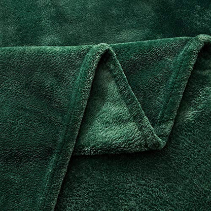 TASTHROW Large Flannel Fleece Throw Blanket, 50×70 Inch - Dark Green | Cozy Lightweight Thick Blanket - All Seasons Suitable for Women, Men and Kids - color: Darkgreen, size: 50"x70"
