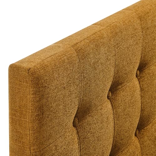 Modway Emily Full Size Performance Fabric Headboard in Copper - Linen-Like Upholstery with Button Tufting and 7 Adjustable Height Positions - color: Copper, size: Full