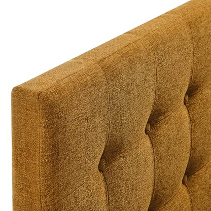 Modway Emily Full Size Performance Fabric Headboard in Copper - Linen-Like Upholstery with Button Tufting and 7 Adjustable Height Positions - color: Copper, size: Full