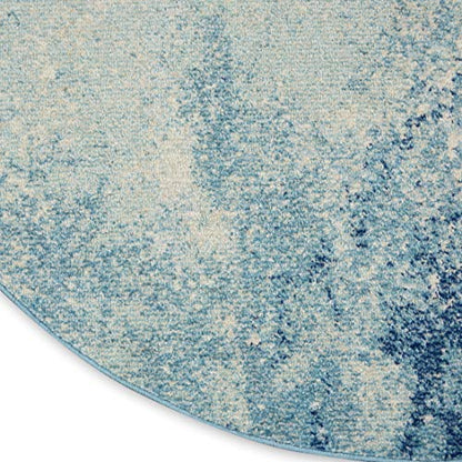 Nourison Home Passion 4' x Round Navy Light Blue Fabric Modern Area Rug (4' Round) - color: Navy Light Blue, size: 4' (Round)