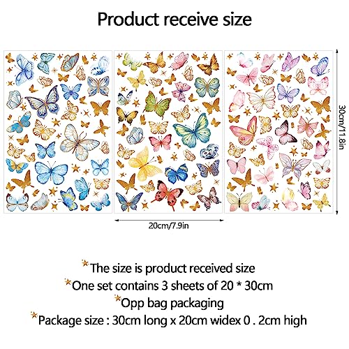 Glow in The Dark Wall Decals - Luminous Butterfly Stickers, Colorful Removable Self-Adhesive Decals for Girls Bedroom, Kids Baby Nursery, Living Room Decoration - color: Butterfly
