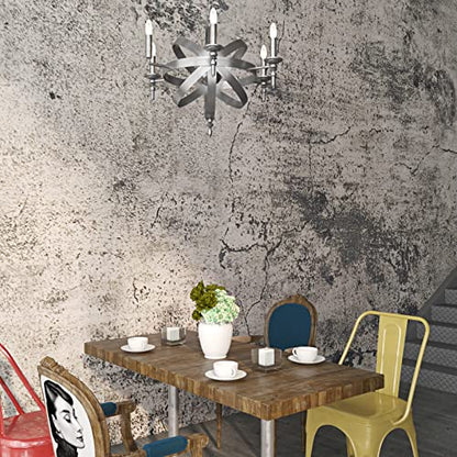 FunStick Grey Cracked Concrete Wallpaper Roll Peel and Stick Matte Concrete Countertop Contact Paper Self Adhesive Removable Vinyl Retro Cement Wall Paper for Bedroom Kitchen Drawers Thick 15.7"x78.7" - size: 15.8" x 78.8"
