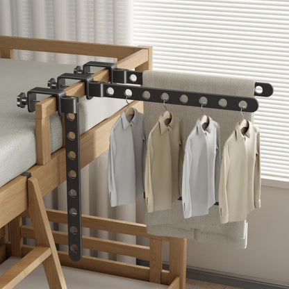 Foldable Drying Rack for Dorm, Laundry Drying Rack Collapsible with Clamp Design, Small Indoor Clothing Rack, No Drill, Space Saving, Suitable for RV, Balcony Railing, Door, Wardrobe, Bed Edges