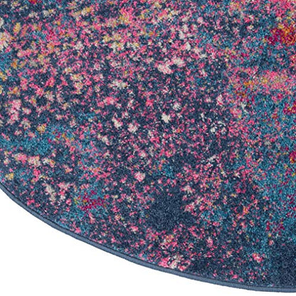 Nourison Home Passion 5' x Round Multicolor Fabric Modern Area Rug (5' Round) - color: Sunburst, size: 5'3" (Round)