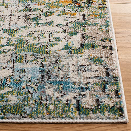 SAFAVIEH Madison Collection Runner Rug - 2'2" x 10', Green & Turquoise, Modern Abstract Design, Non-Shedding & Easy Care, Ideal for High Traffic Areas in Living Room, Bedroom (MAD460Y) - color: Green/Turquoise, size: 2'2" x 10' (Runner)