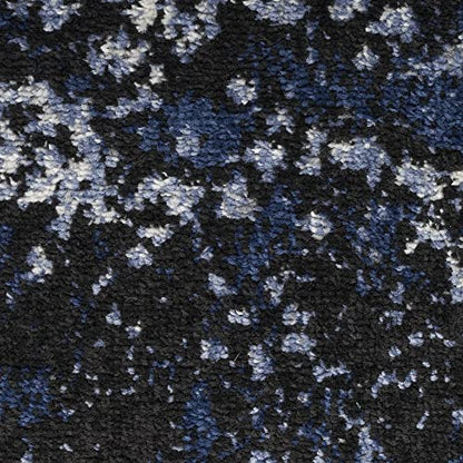 Nourison Home Passion Light Blue Black 1'10" x 6' Area Rug - Easy Clean, Non Shedding, Bed Room, Living Room, Dining Room, Kitchen (6' Runner) - color: Light Blue Black, size: 1'10" x 6' (Runner)