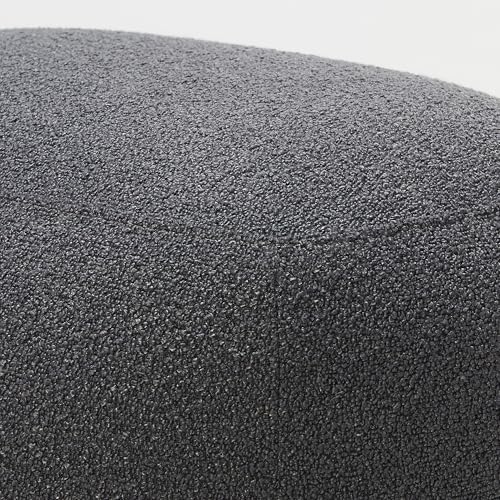 KINWELL Round Boucle Upholstered Ottoman Chair Seat Footstool, Dark Gray | Easy Assembled Modern Soft Sofa Couch Loveseat Chair Footrest, Extra Seating for Bedroom Entryway, 18.5" D x 23" W x 16.5" H - color: Dark Grey