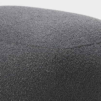 KINWELL Round Boucle Upholstered Ottoman Chair Seat Footstool, Dark Gray | Easy Assembled Modern Soft Sofa Couch Loveseat Chair Footrest, Extra Seating for Bedroom Entryway, 18.5" D x 23" W x 16.5" H - color: Dark Grey