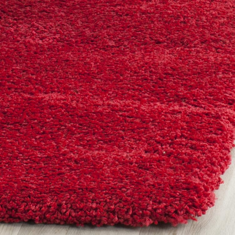 SAFAVIEH Milan Shag Collection Runner Rug - 2' x 8', Red, Solid Design, Non-Shedding & Easy to Clean, Plush Thick Pile, Ideal for Hallway, Foyer, Bedroom (SG180-4040) - color: Red, size: 2' x 8' (Runner)