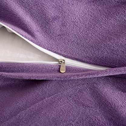 Faux Fur Velvet Fluffy Bedding Duvet Cover Set Down Comforter Quilt Cover with Pillow Shams, Ultra Soft Warm (King, Purple) - color: Purple, size: King