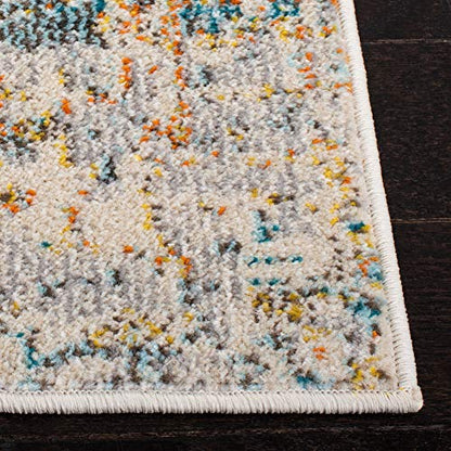 SAFAVIEH Madison Collection Accent Rug - 2'2" x 4', Grey & Turquoise, Modern Abstract Design, Non-Shedding & Easy Care, Ideal for High Traffic Areas in Entryway, Living Room, Bedroom (MAD460G) - color: Grey/Turquoise, size: 2'2" x 4' (Rectangular)