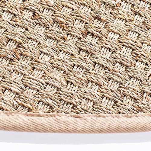 SAFAVIEH Area Rug 3' Round - Natural Fiber Collection - Natural & Beige, Seagrass, Basketweave Pattern with Border (NF114A) - color: Natural/Beige, size: 3' (Round)