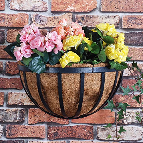Arcadia Garden Products 1527 Half Round Circle Wall Mounted Planters with Coco Liner 16"