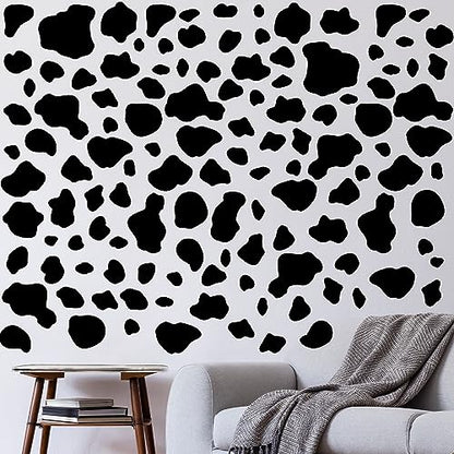 AOWDIAO 280 Pieces Cow Print Stickers Peel and Stick Vinyl Decals for Wall, Car, Laptop, Water Bottle & Home Decor - style: Cow Print