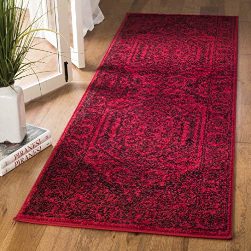 SAFAVIEH Adirondack Collection Runner Rug - 2'6" x 6', Red & Black, Oriental Medallion Design, Non-Shedding & Easy to Clean, Ideal for Ideal for Hallway, Foyer, Kitchen, Entryway, Bedroom (ADR108F) - color: Red / Black, size: 2'6" x 6' (Runner)