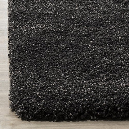 SAFAVIEH Milan Shag Collection Runner Rug - 2' x 8', Dark Grey, Solid Design, Non-Shedding & Easy to Clean, Plush Thick Pile, Ideal for Hallway, Foyer, Bedroom (SG180-8484) - color: Dark Grey, size: 2' x 8' (Runner)