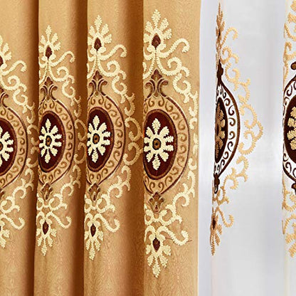 Simple Chenille Curtains, Jacquard Blackout Window Elegance Drapes/Panels/Treatments for Bedroom Living Room, 54 x 96 Inches, Top Grommets, 2 Panels | Medium Weight Fabric, Woven Texture, Soft Light Filtering, Drapes for Living Room and Dining Room Window