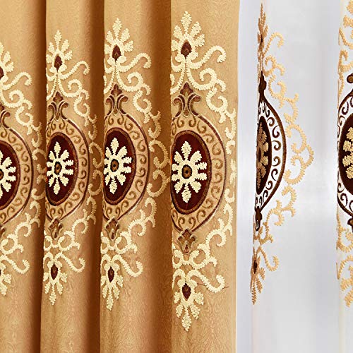 Simple Chenille Curtains, Jacquard Blackout Window Elegance Drapes/Panels/Treatments for Bedroom Living Room, 54 x 96 Inches, Top Grommets, 2 Panels | Medium Weight Fabric, Woven Texture, Soft Light Filtering, Drapes for Living Room and Dining Room Window