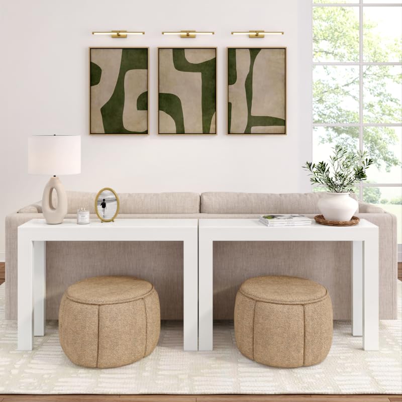 Plank+Beam Modern Console Table, 46 Inch, White | Non-Toxic Finishes, Versatile Design, Modern Design, Easy Assembly, Modern Style, Quick Setup, Solid Wood - color: White, size: 46 Inch