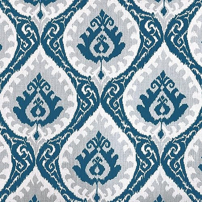 HomePop 22" Modern Rectangular Storage Ottoman - Blue Ikat Medallion Print - color: Blue Ikat Medallion Print